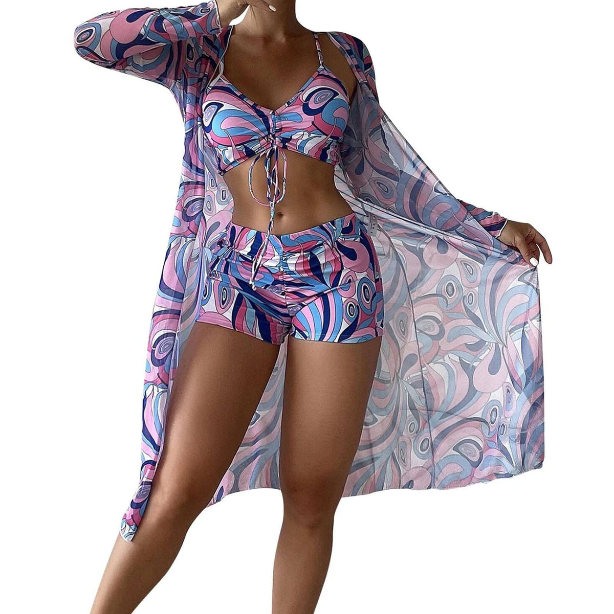 Rachymack Women Printed 3 Pieces High Waist Bikini