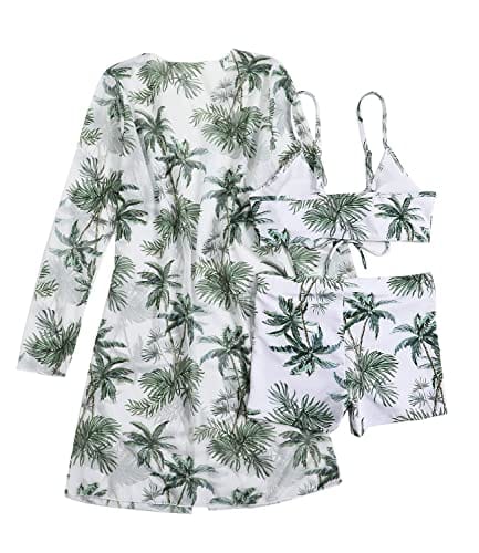 Rachymack Women's Swimsuit Printed Ruched Long Sleeve