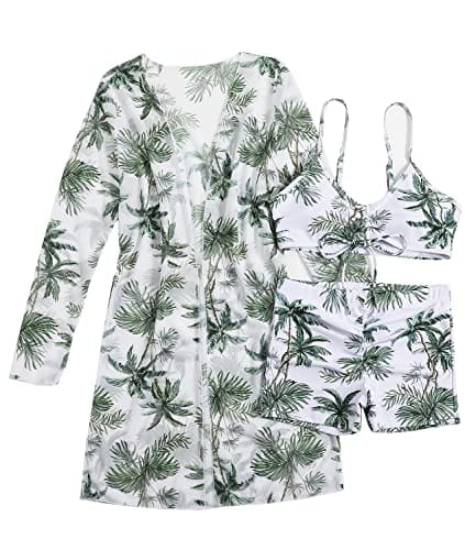 Rachymack Women's Swimsuit Printed Ruched Long Sleeve