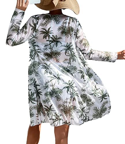 Rachymack Women's Swimsuit Printed Ruched Long Sleeve