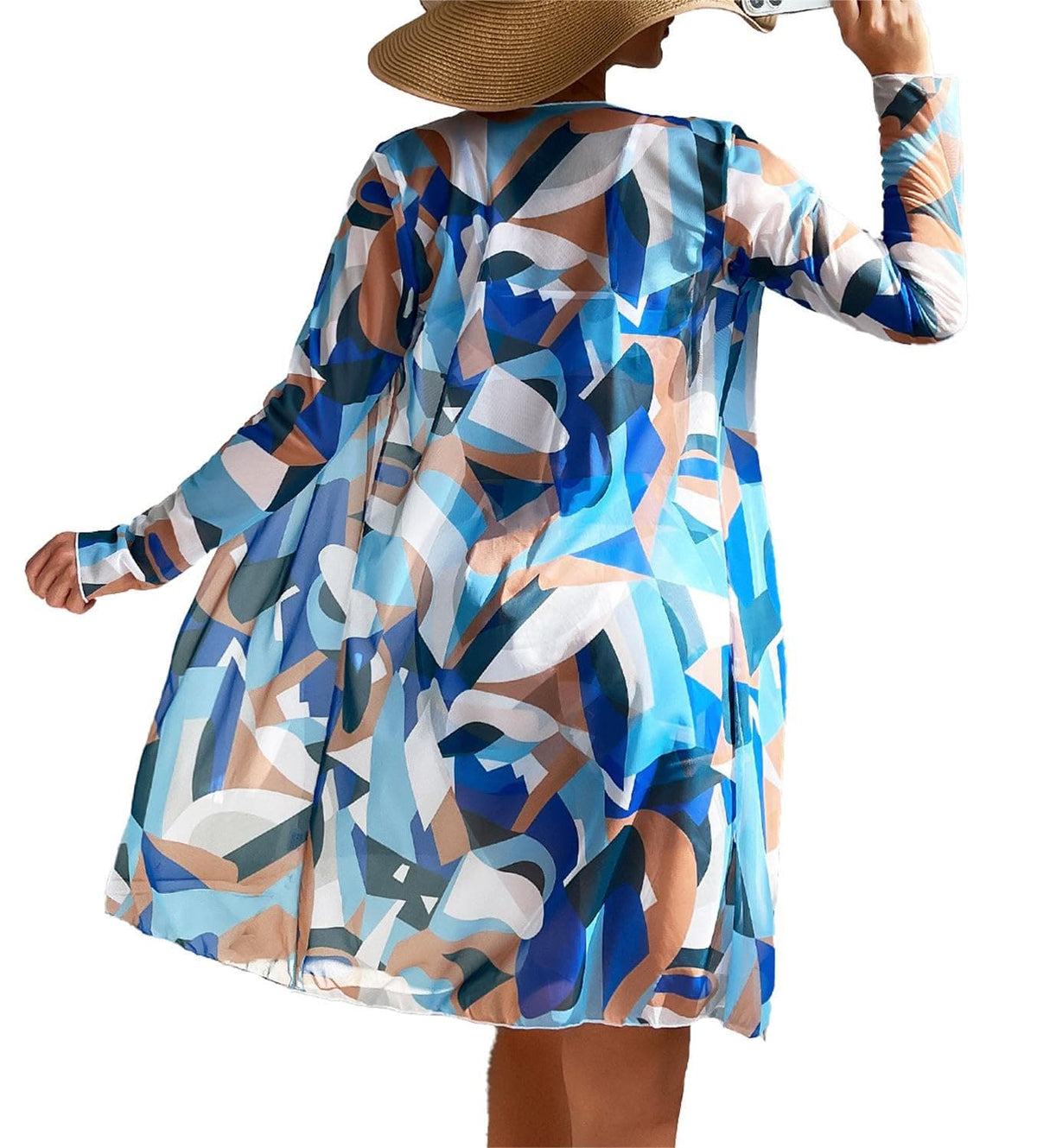 Rachymack Women's Swimsuit Printed Ruched Long Sleeve