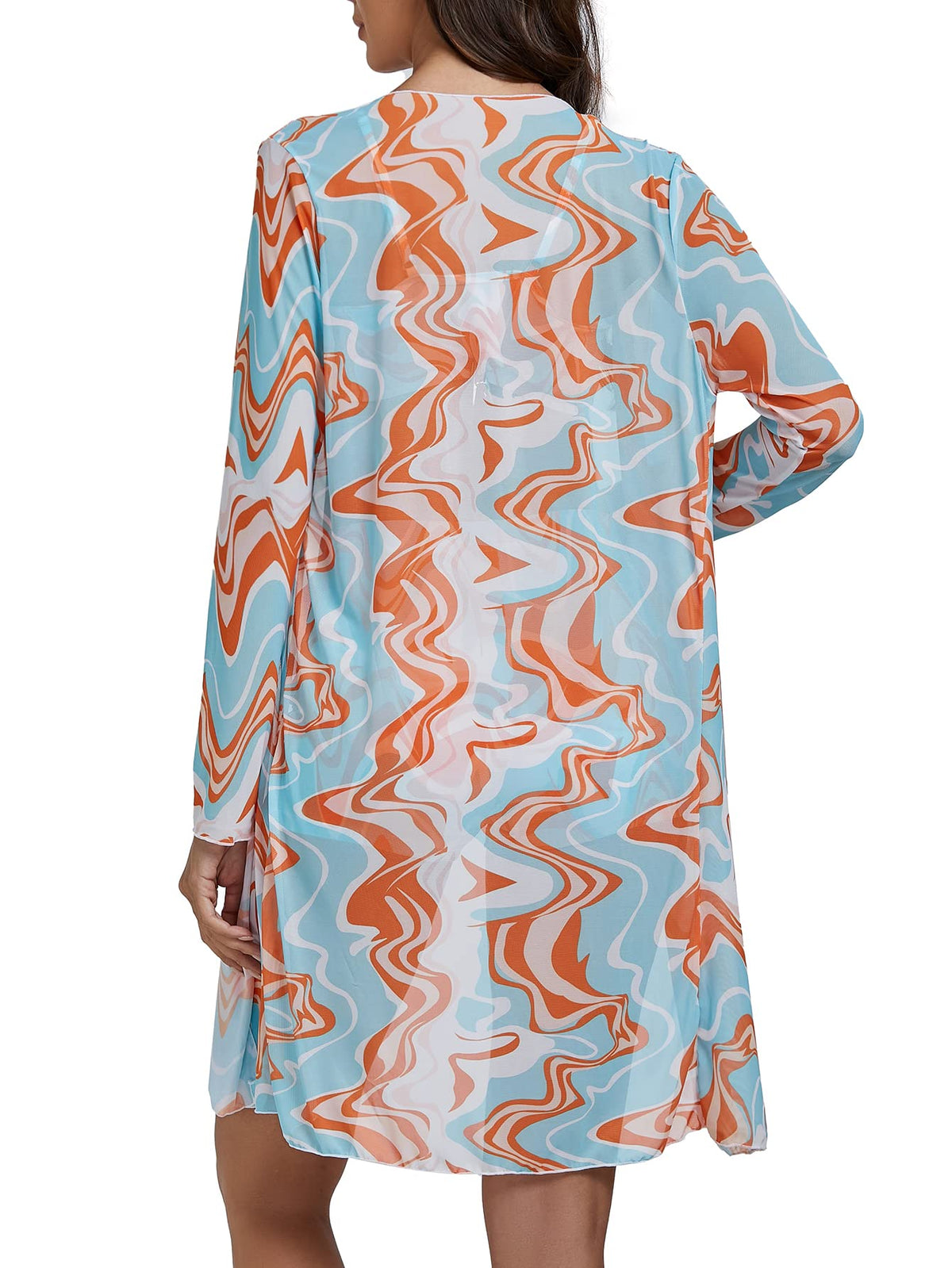 Rachymack Women's Swimsuit Printed Ruched Long Sleeve