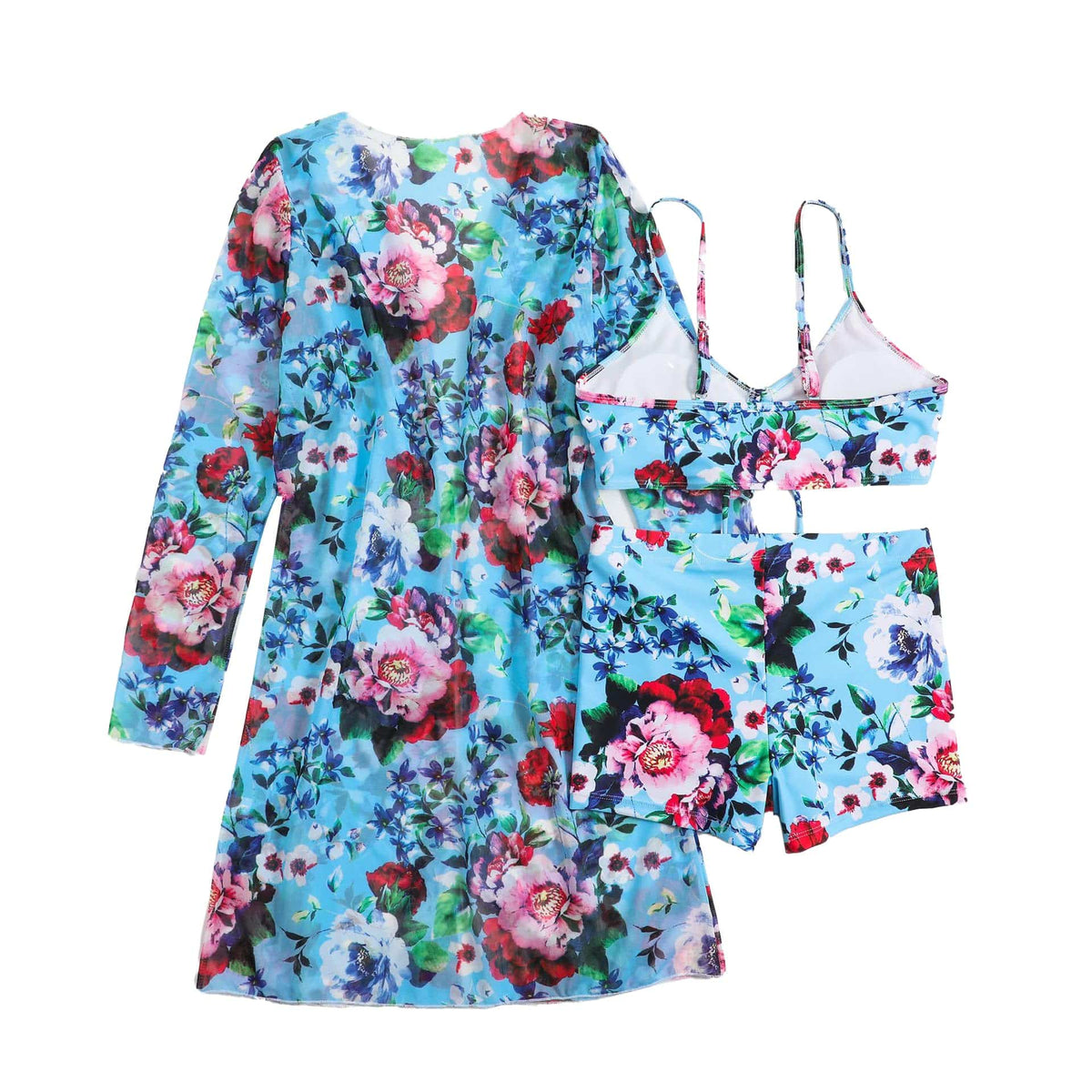 Rachymack Women's Swimsuit Printed Ruched Long Sleeve