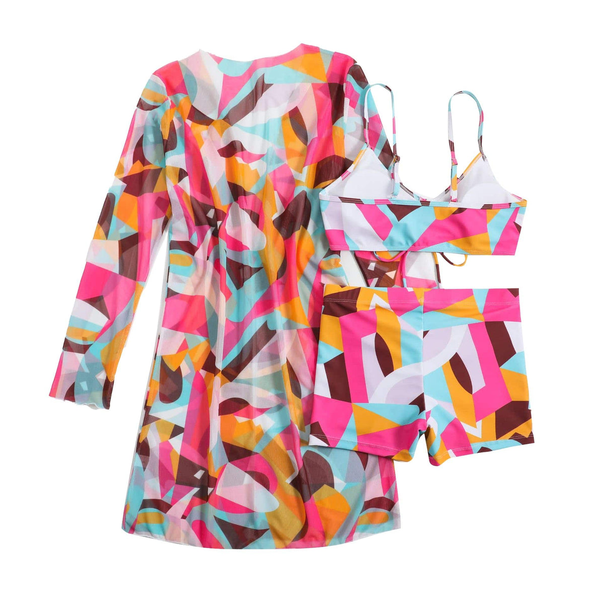 Rachymack Women's Swimsuit Printed Ruched Long Sleeve