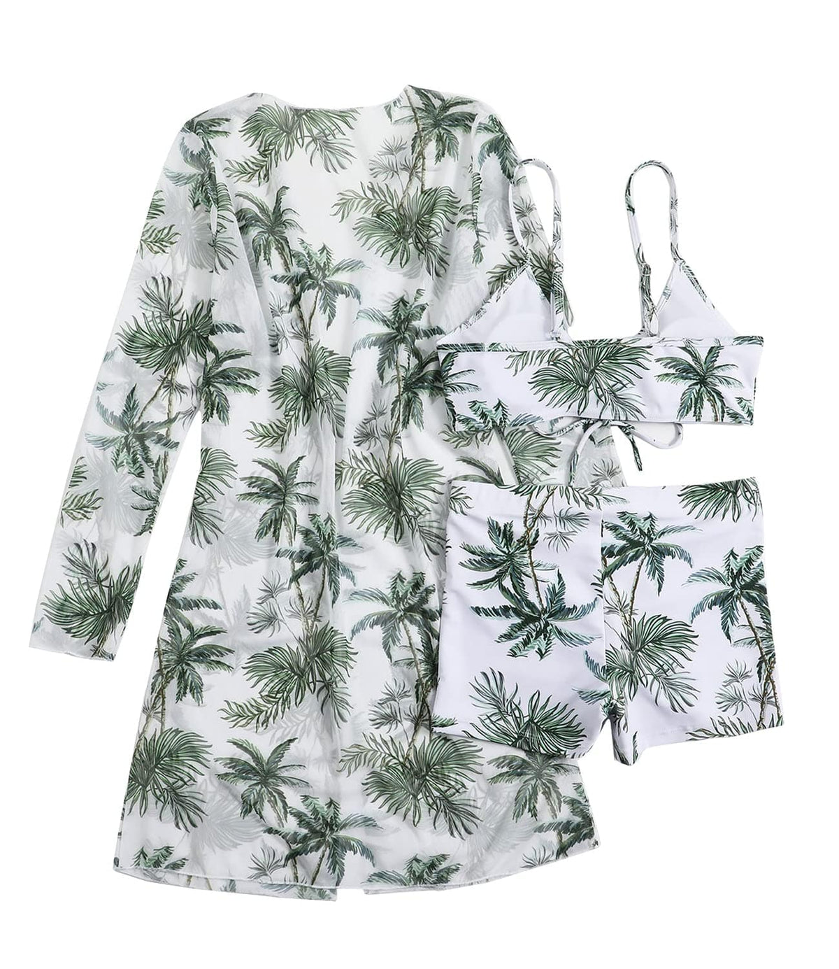Rachymack Women's Swimsuit Printed Ruched Long Sleeve