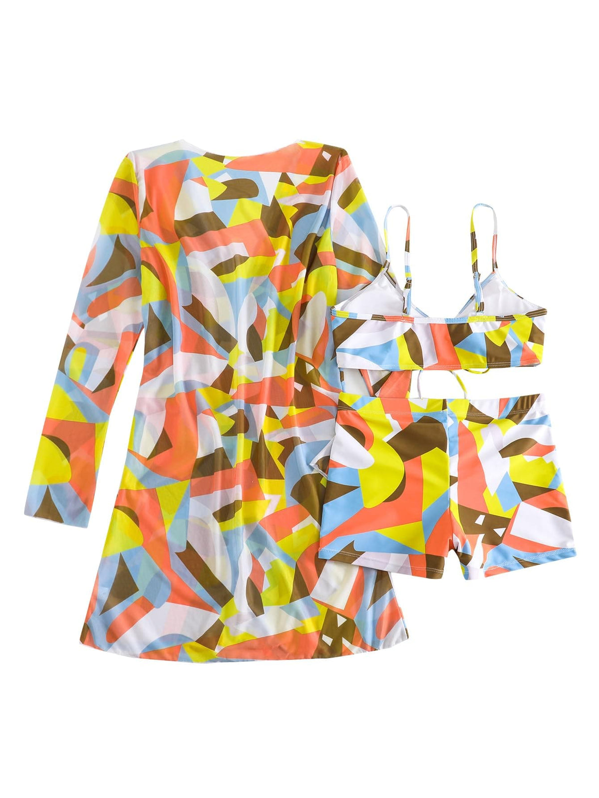 Rachymack Women's Swimsuit Printed Ruched Long Sleeve