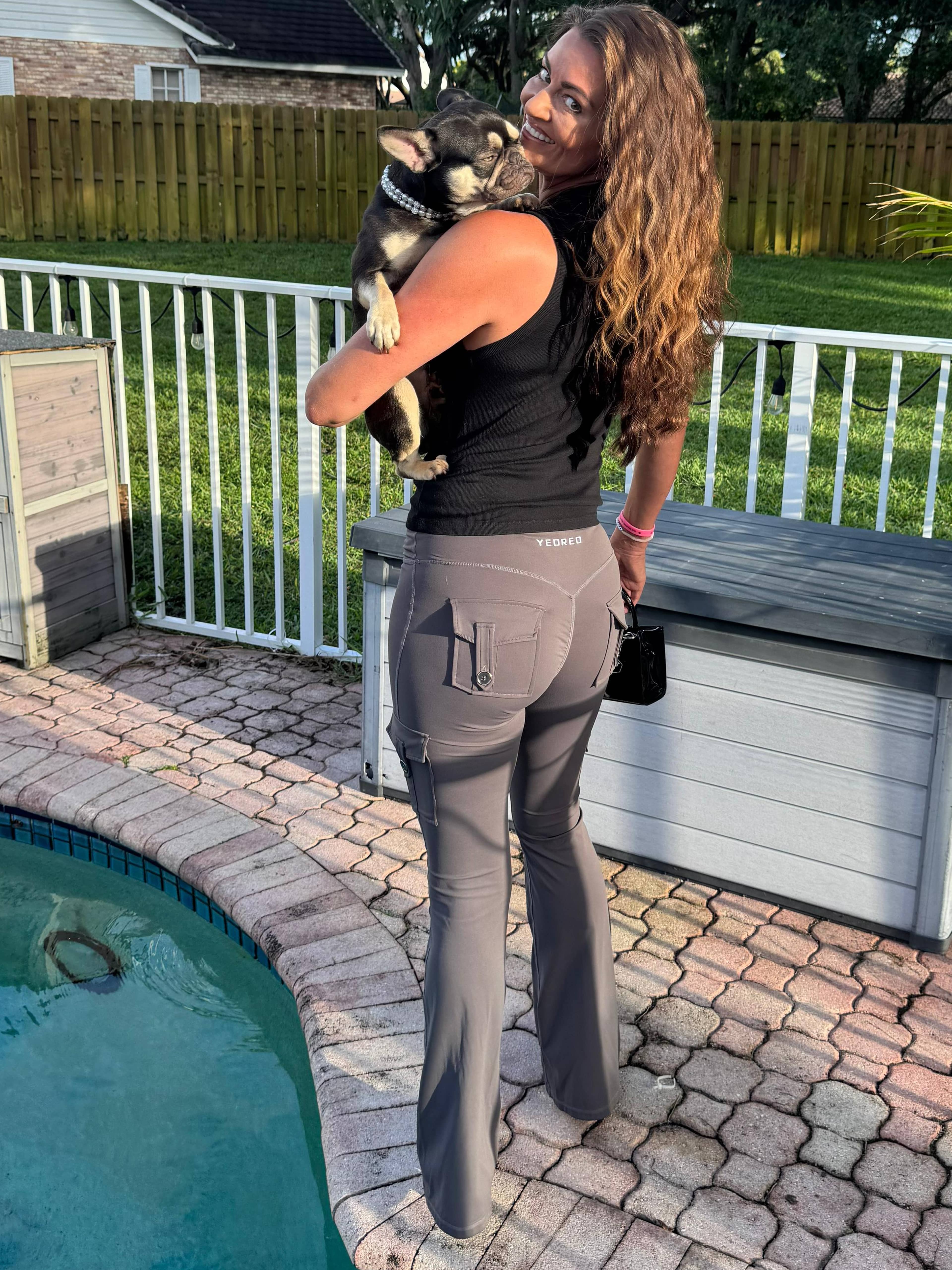 Rachymack Women Workout Flare Leggings with Pockets