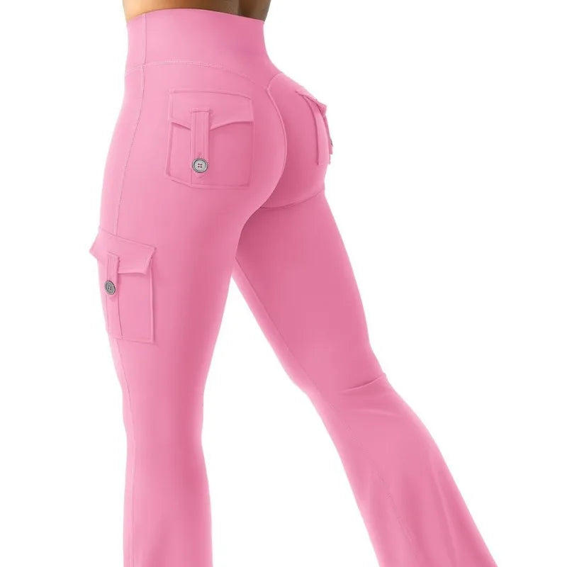 Rachymack Women Workout Flare Leggings with Pockets