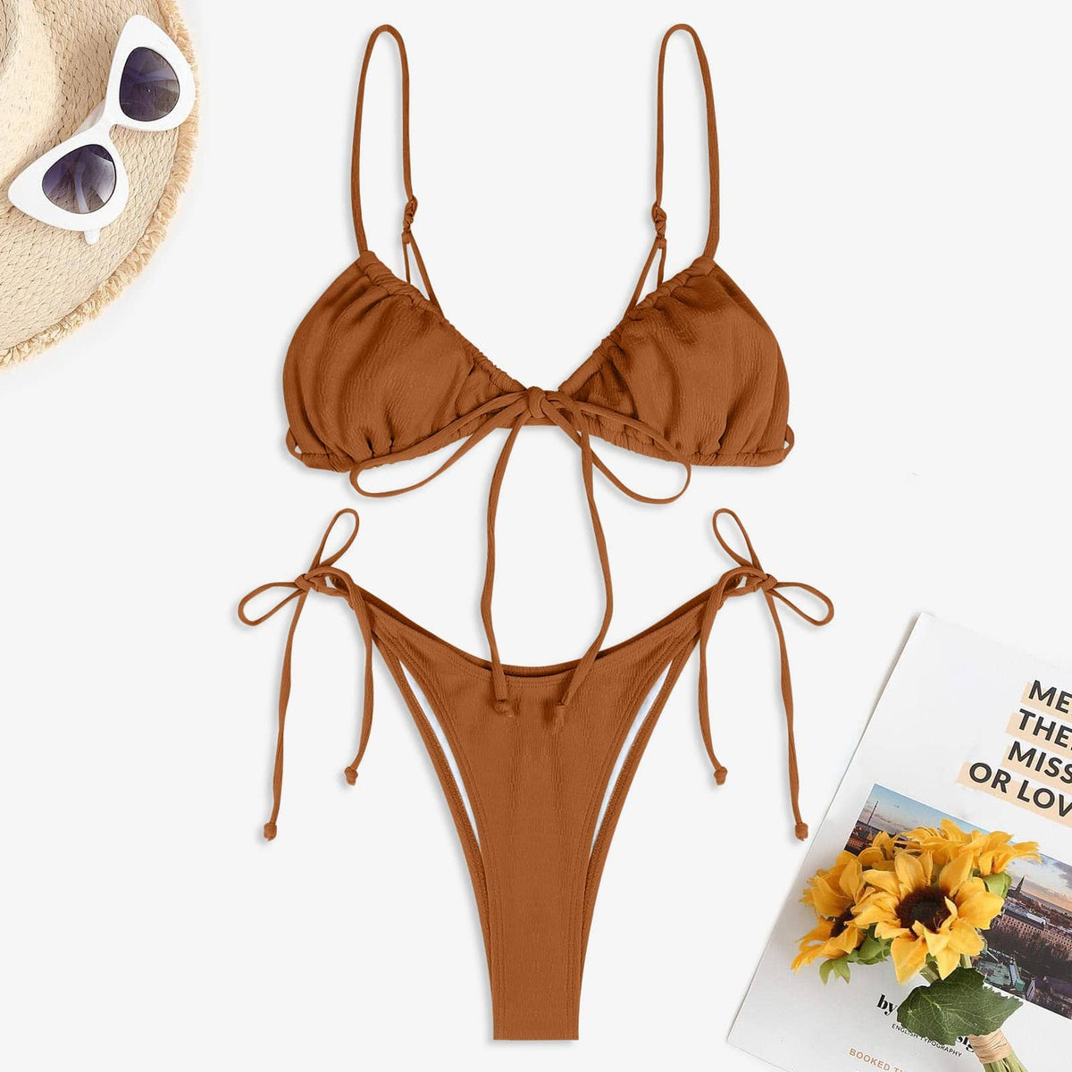 Rachymack Womens High Cut Thong Bikini Set
