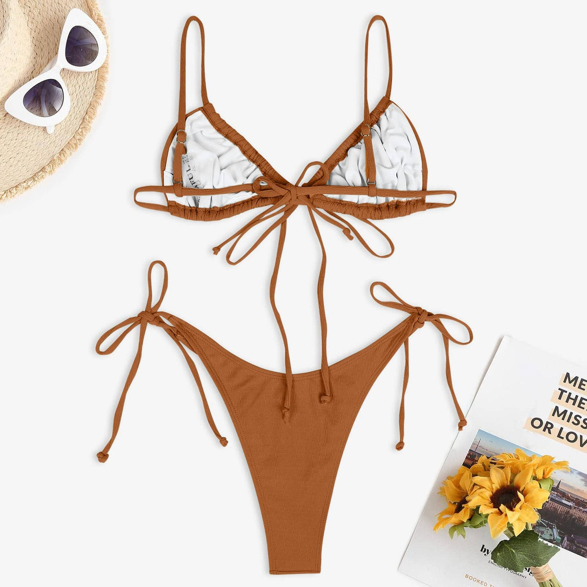 Rachymack X-Large / 3-orange Womens High Cut Thong Bikini Set
