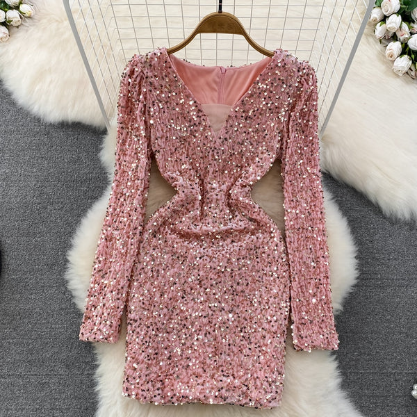 Sexy Glitter Bodycon Vintage Chic Dress