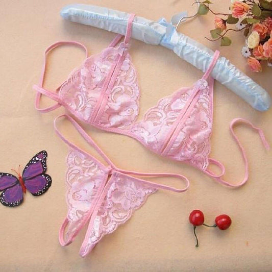 Rachymack Women Lingerie Underwear Set Sexy Lace Transparent Bra